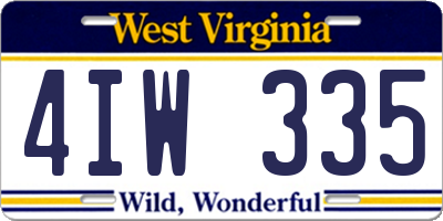 WV license plate 4IW335
