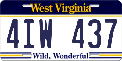 WV license plate 4IW437