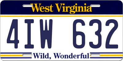 WV license plate 4IW632