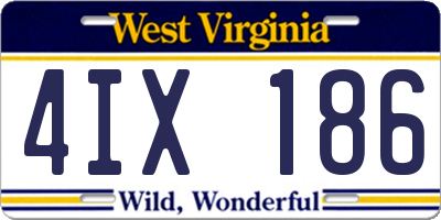 WV license plate 4IX186
