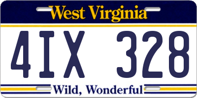 WV license plate 4IX328