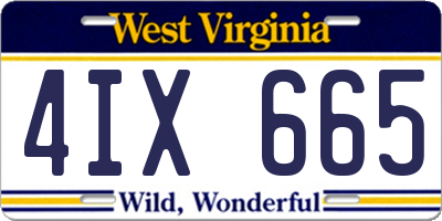 WV license plate 4IX665