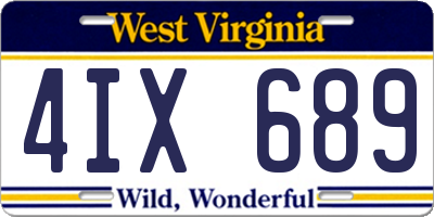 WV license plate 4IX689