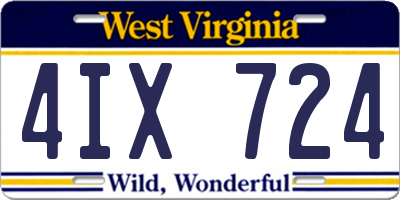 WV license plate 4IX724