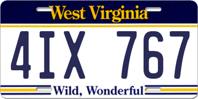 WV license plate 4IX767