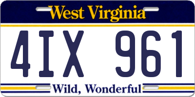 WV license plate 4IX961