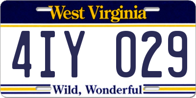 WV license plate 4IY029