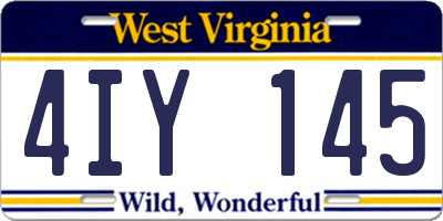 WV license plate 4IY145