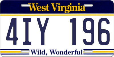WV license plate 4IY196