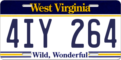 WV license plate 4IY264