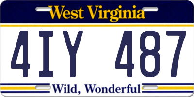 WV license plate 4IY487