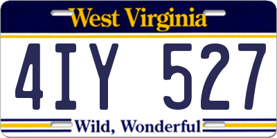 WV license plate 4IY527