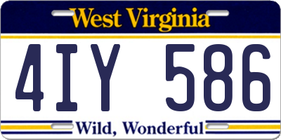WV license plate 4IY586
