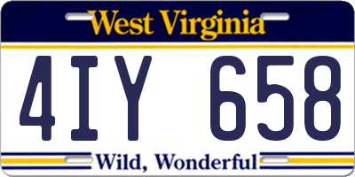 WV license plate 4IY658
