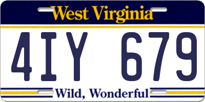 WV license plate 4IY679