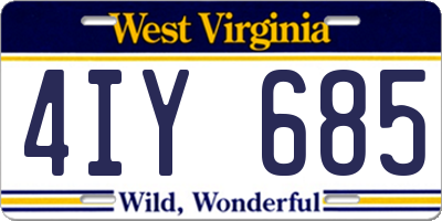 WV license plate 4IY685