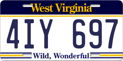 WV license plate 4IY697