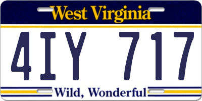 WV license plate 4IY717