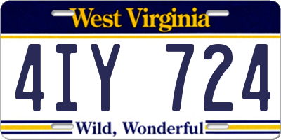 WV license plate 4IY724