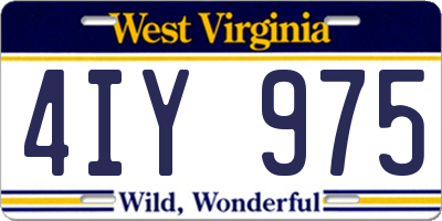 WV license plate 4IY975