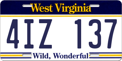 WV license plate 4IZ137