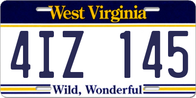 WV license plate 4IZ145