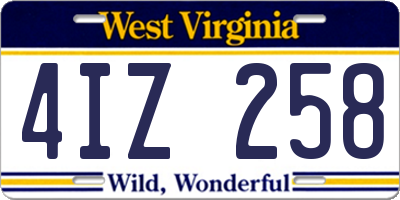 WV license plate 4IZ258