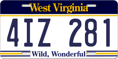 WV license plate 4IZ281