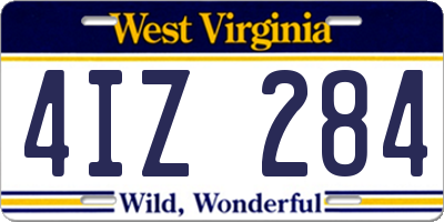 WV license plate 4IZ284