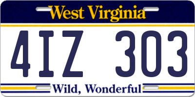 WV license plate 4IZ303