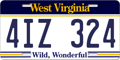 WV license plate 4IZ324