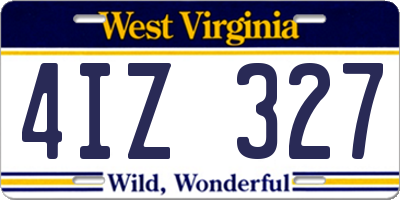 WV license plate 4IZ327