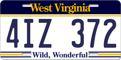 WV license plate 4IZ372