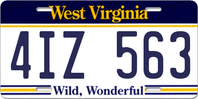 WV license plate 4IZ563
