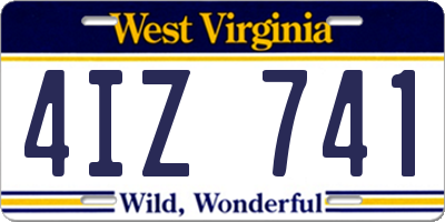 WV license plate 4IZ741