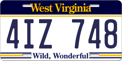 WV license plate 4IZ748