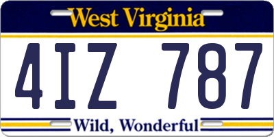WV license plate 4IZ787