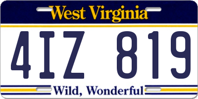 WV license plate 4IZ819