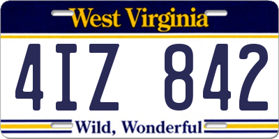 WV license plate 4IZ842