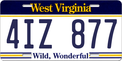 WV license plate 4IZ877