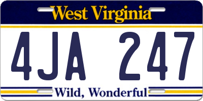 WV license plate 4JA247