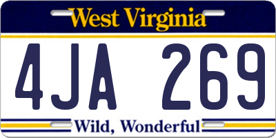 WV license plate 4JA269