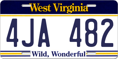 WV license plate 4JA482