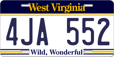 WV license plate 4JA552