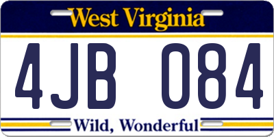 WV license plate 4JB084