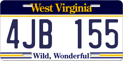 WV license plate 4JB155