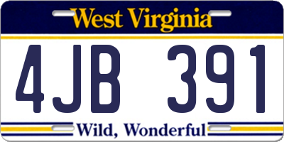 WV license plate 4JB391