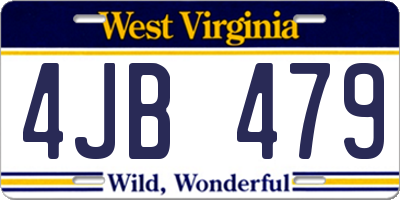 WV license plate 4JB479