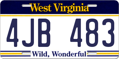 WV license plate 4JB483