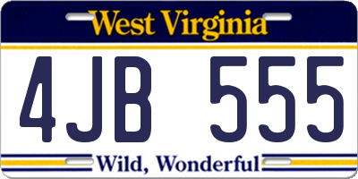 WV license plate 4JB555